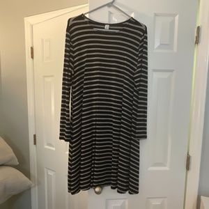 Black and white striped dress